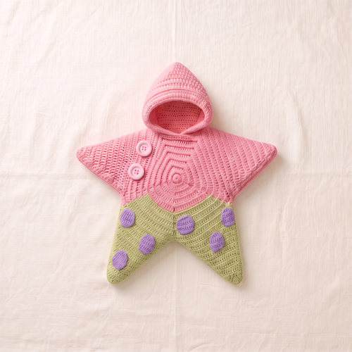 Snug Star Baby Blanket – Hooded Crochet Star Swaddle
