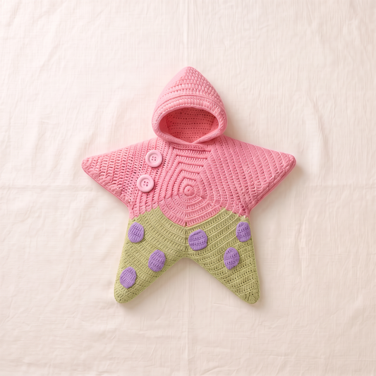 Snug Star Baby Blanket – Hooded Crochet Star Swaddle