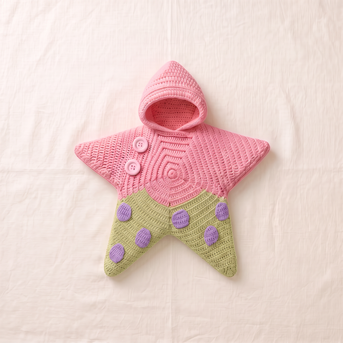 Snug Star Baby Blanket – Hooded Crochet Star Swaddle